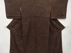 未使用品　草花に水辺風景模様　小紋着物